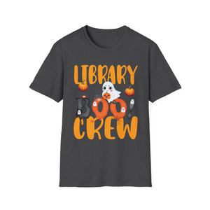 Library Boo Crew T-Shirt – Cute Halloween Ghost & Pumpkins Gift for Librarians