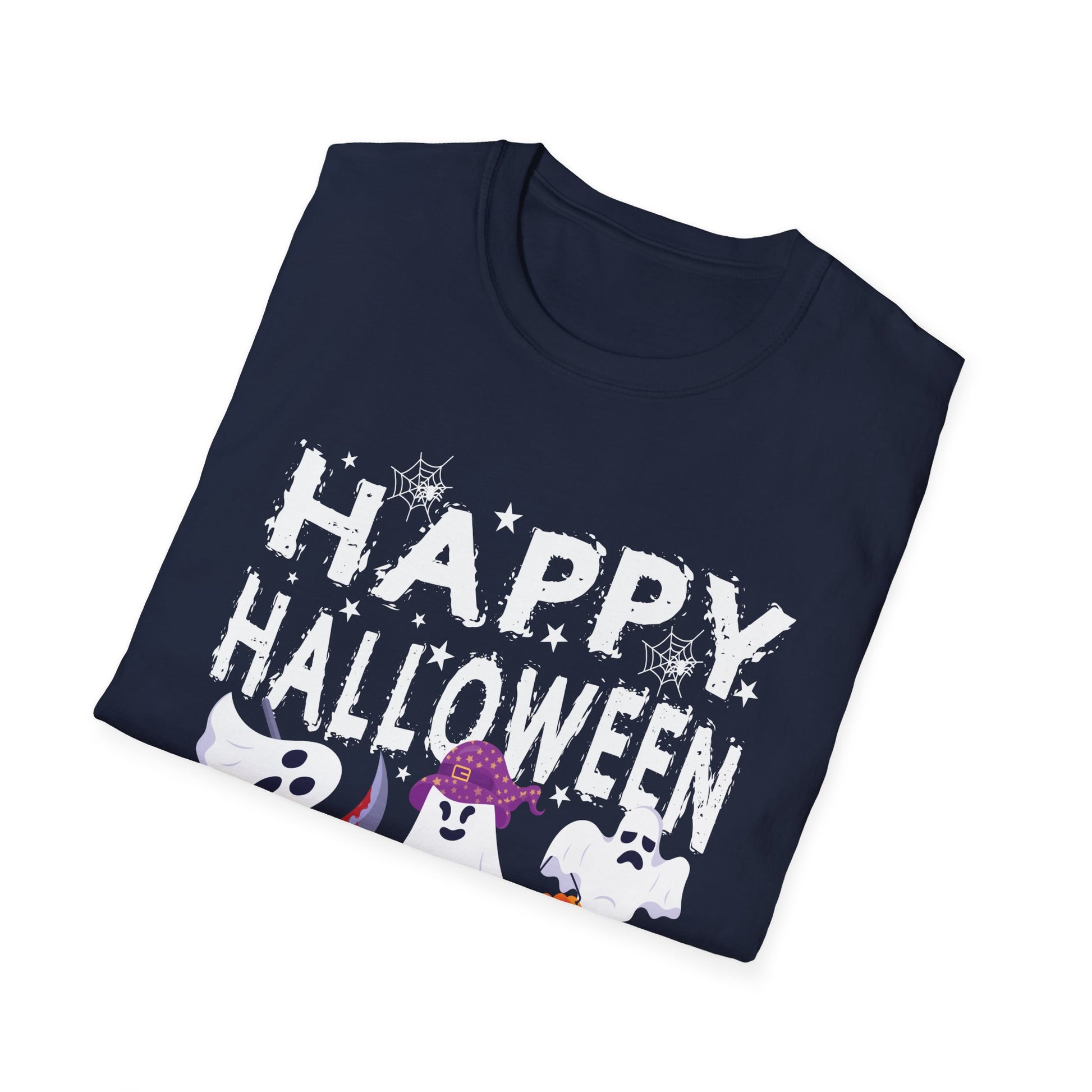 Happy Halloween Ghosts T-Shirt — Cute Spooky Graphic Tee for Halloween