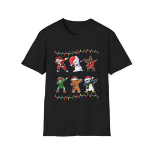 Dabbing Christmas Characters T-Shirt — Festive Holiday Dance Crew Tee