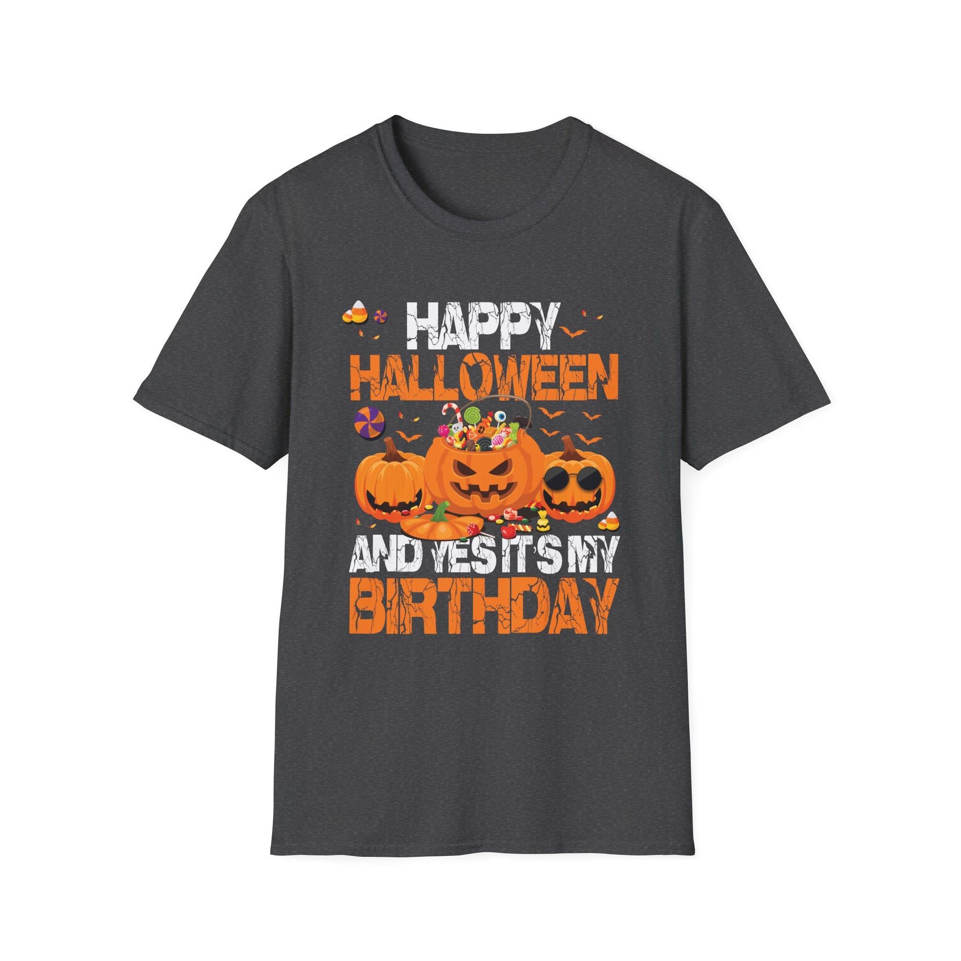 Halloween Birthday T-Shirt — "Happy Halloween and Yes It's My Birthday" Pumpkin Tee