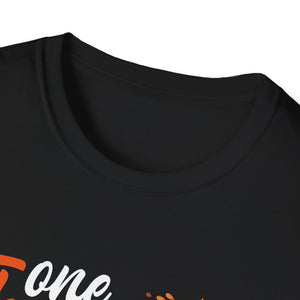 One Thankful Pre-K Teacher T-Shirt — Thanksgiving Teacher Tee with Pumpkin & Leaves  Unisex T-Shirt