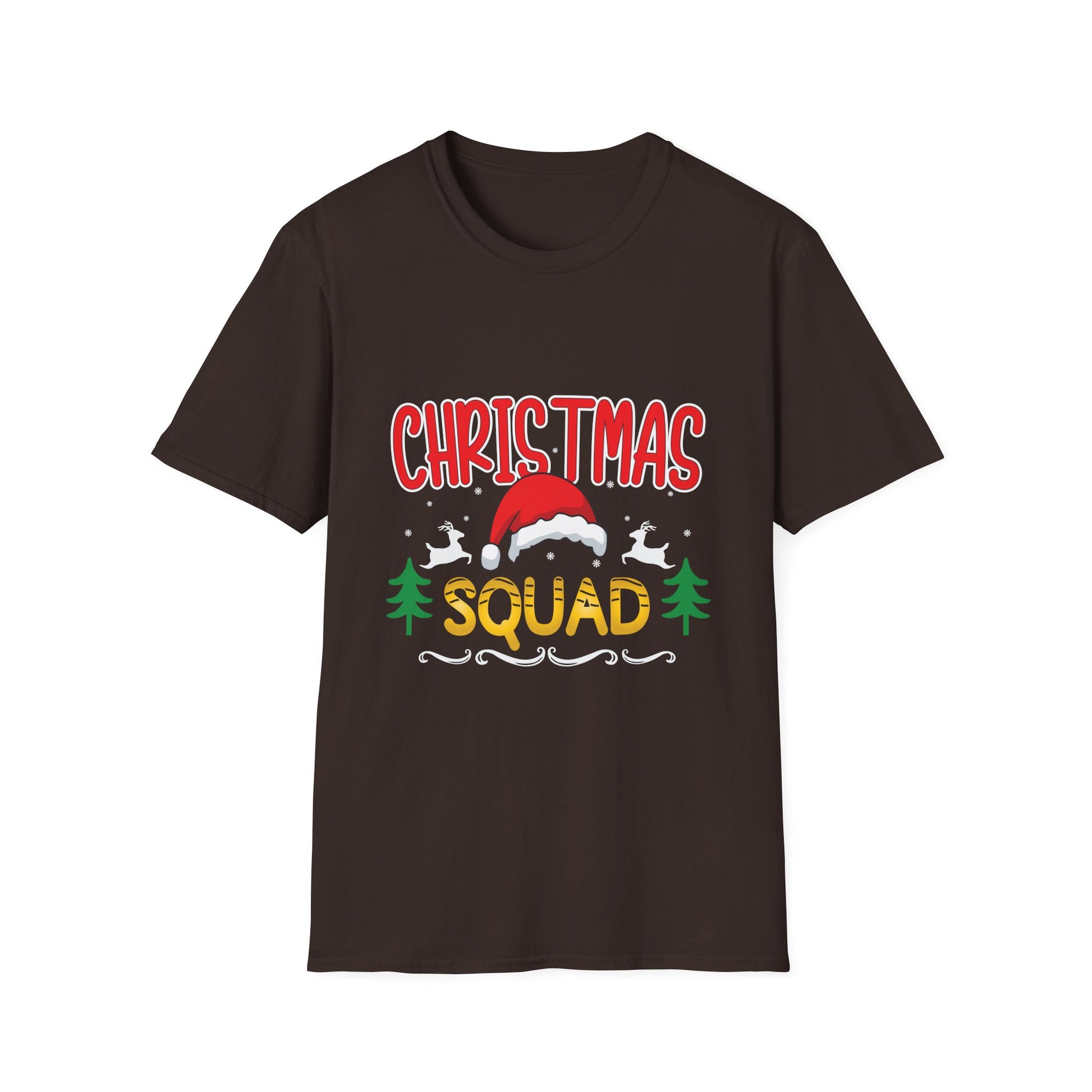 Christmas Squad T-Shirt — Festive Holiday Tee with Santa Hat Design