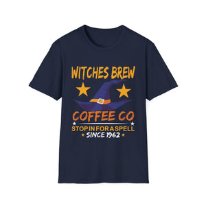 Witches Brew Coffee Co. T-Shirt – Halloween Witch Hat Graphic Tee