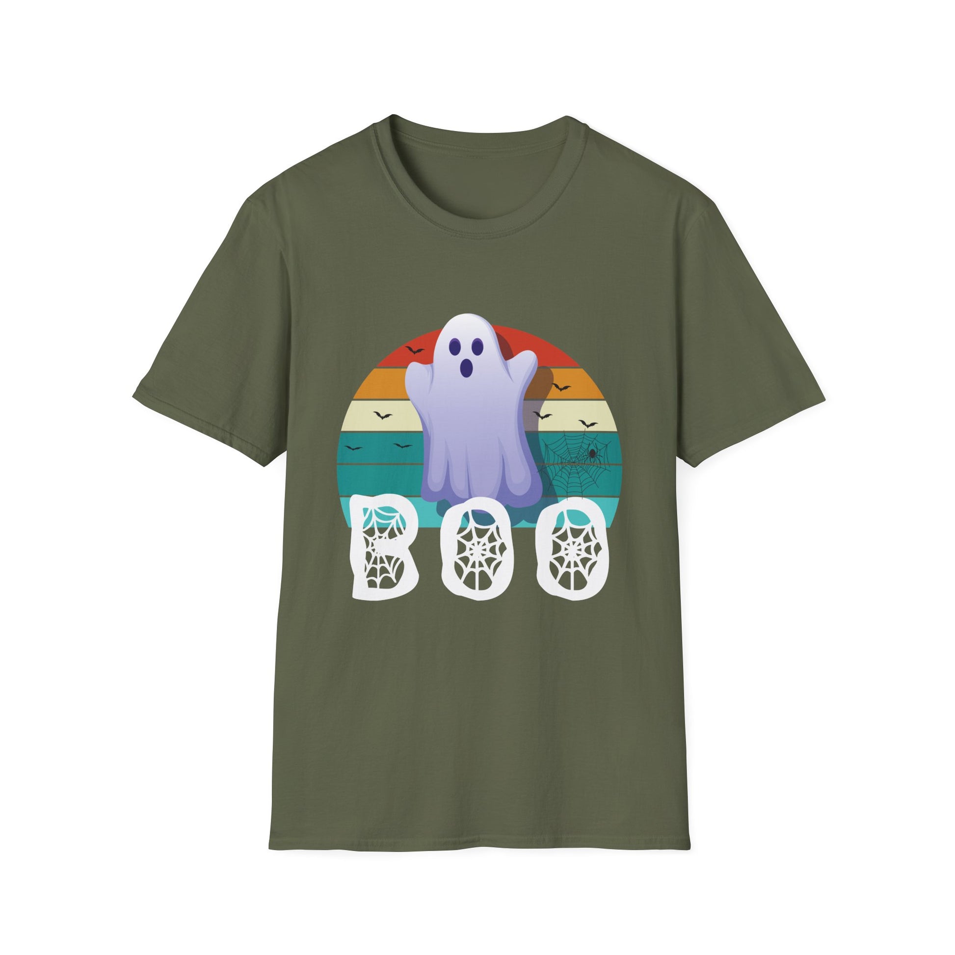 Boo Ghost T-Shirt — Cute Vintage Rainbow Halloween Tee