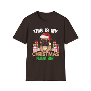 Christmas Pajama T‑Shirt — Cute Pug in Santa Hat Holiday Tee