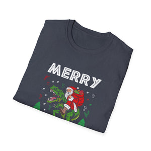 Christmas Dinosaur Xmas Christmas Ugly Christmas Elf p Unisex T-Shirt