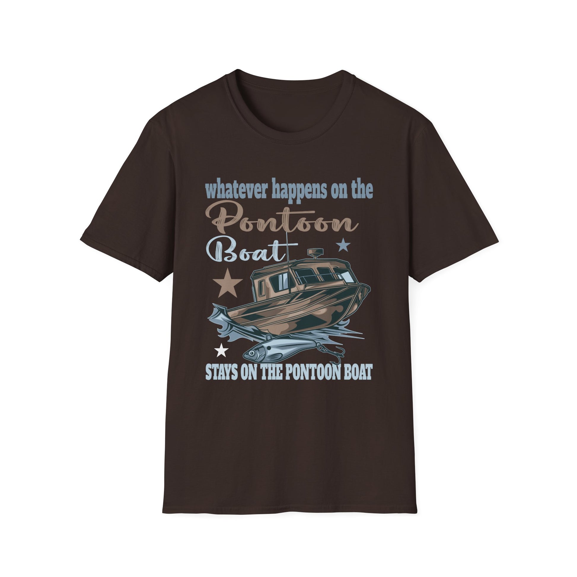 Pontoon Boat T-Shirt - "Whatever Happens on the Pontoon Boat Stays on the Pontoon Boat" Casual Boating Tee