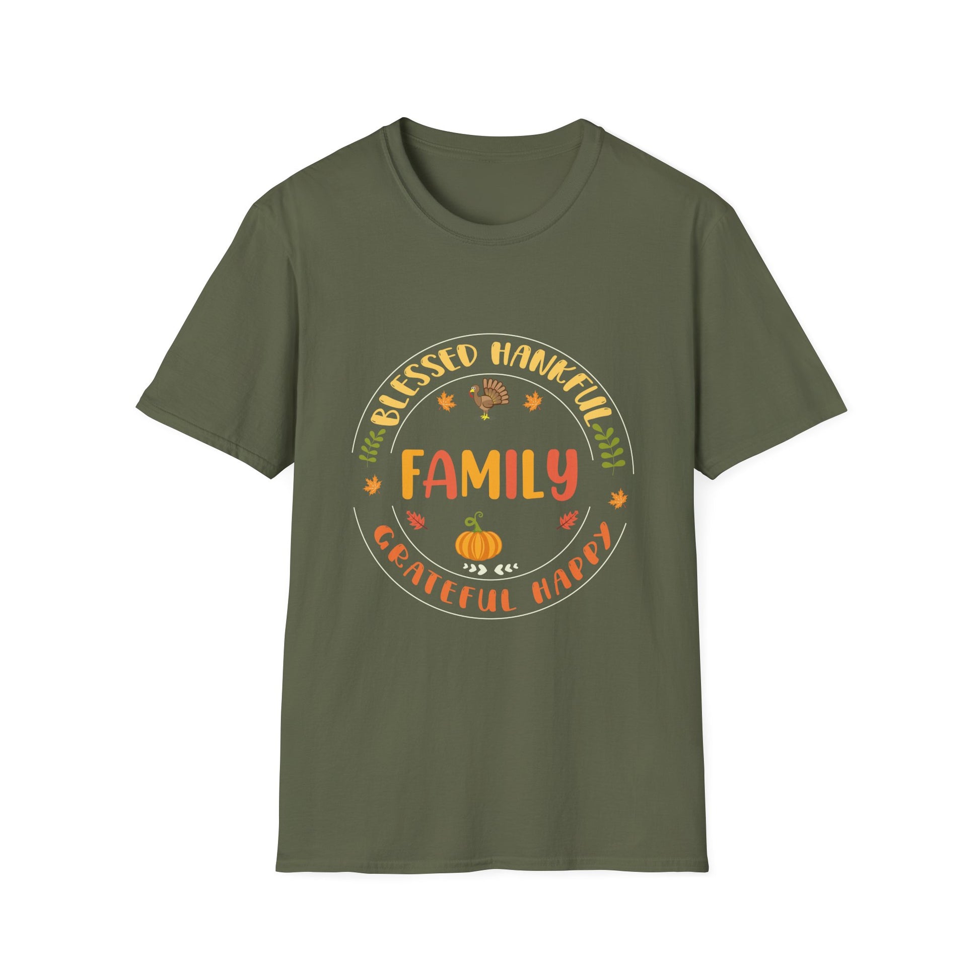 Thankful Family Thanksgiving T-Shirt — Blessed Grateful Happy Fall Design