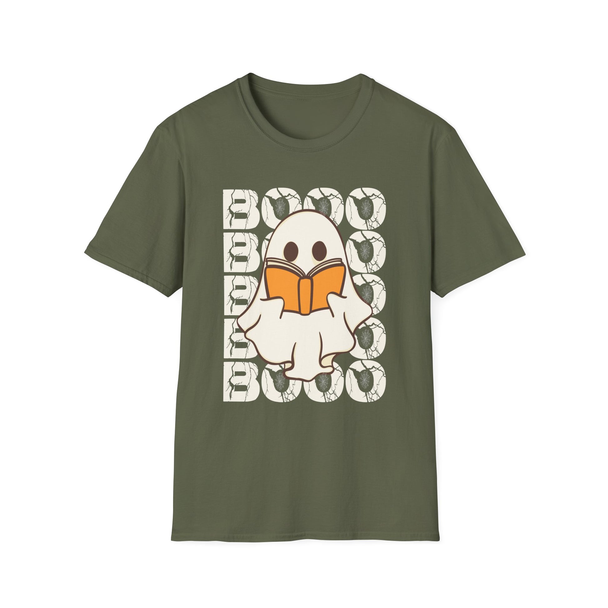 Ghost Reading 'Boo' T-Shirt — Cute Halloween Book Lover Tee