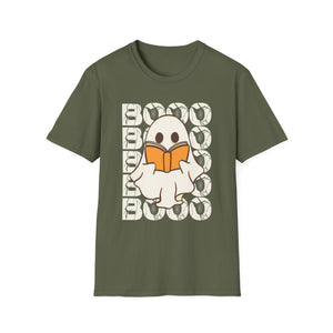 Ghost Reading 'Boo' T-Shirt — Cute Halloween Book Lover Tee