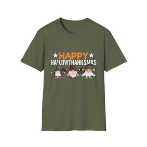 Happy Halowthankmas T-Shirt — Cute Gnome Halloween-Thanksgiving-Christmas Mashup