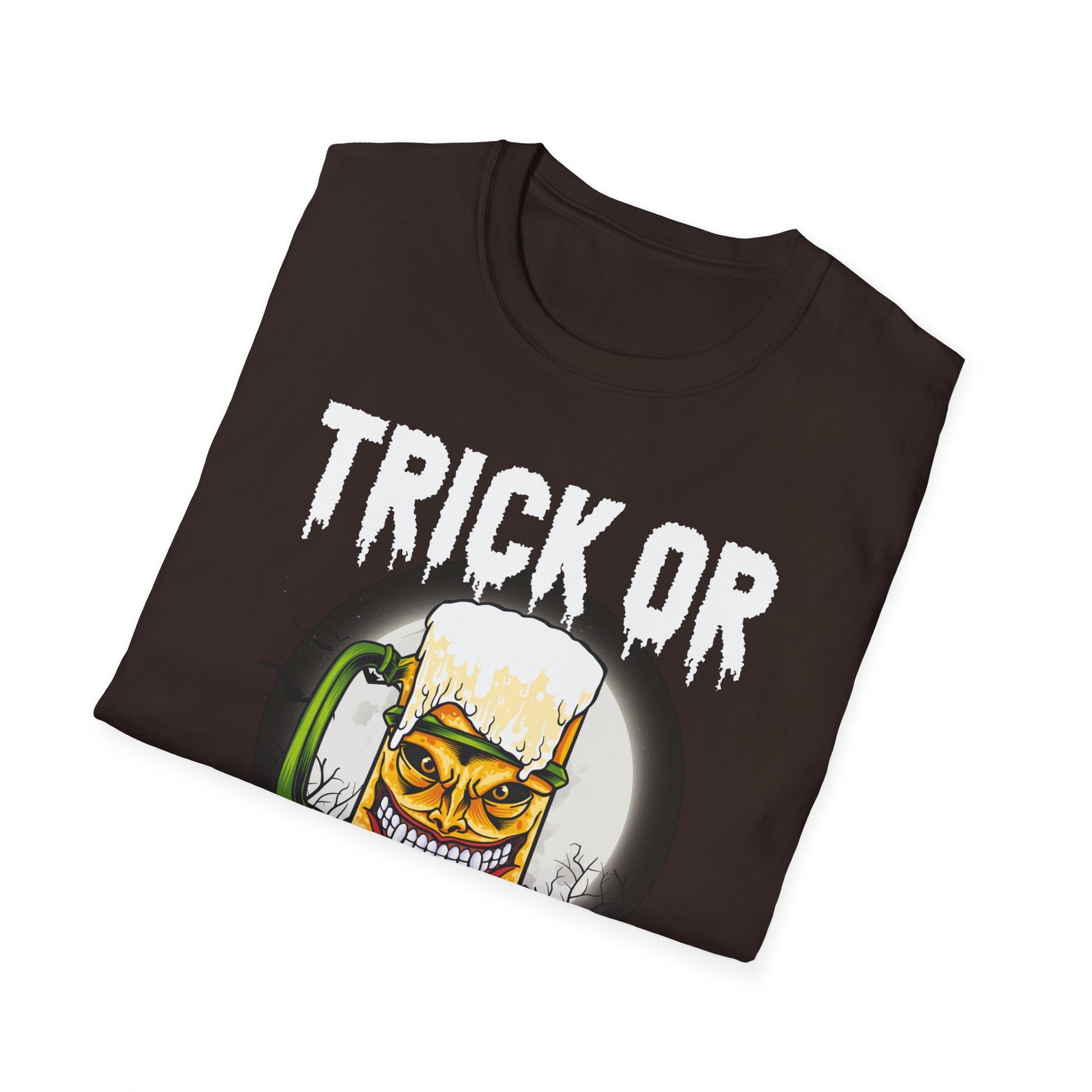 Funny Halloween Zombie Beer Funny Trick or Beer Halloween  Unisex Softstyle T-Shirt