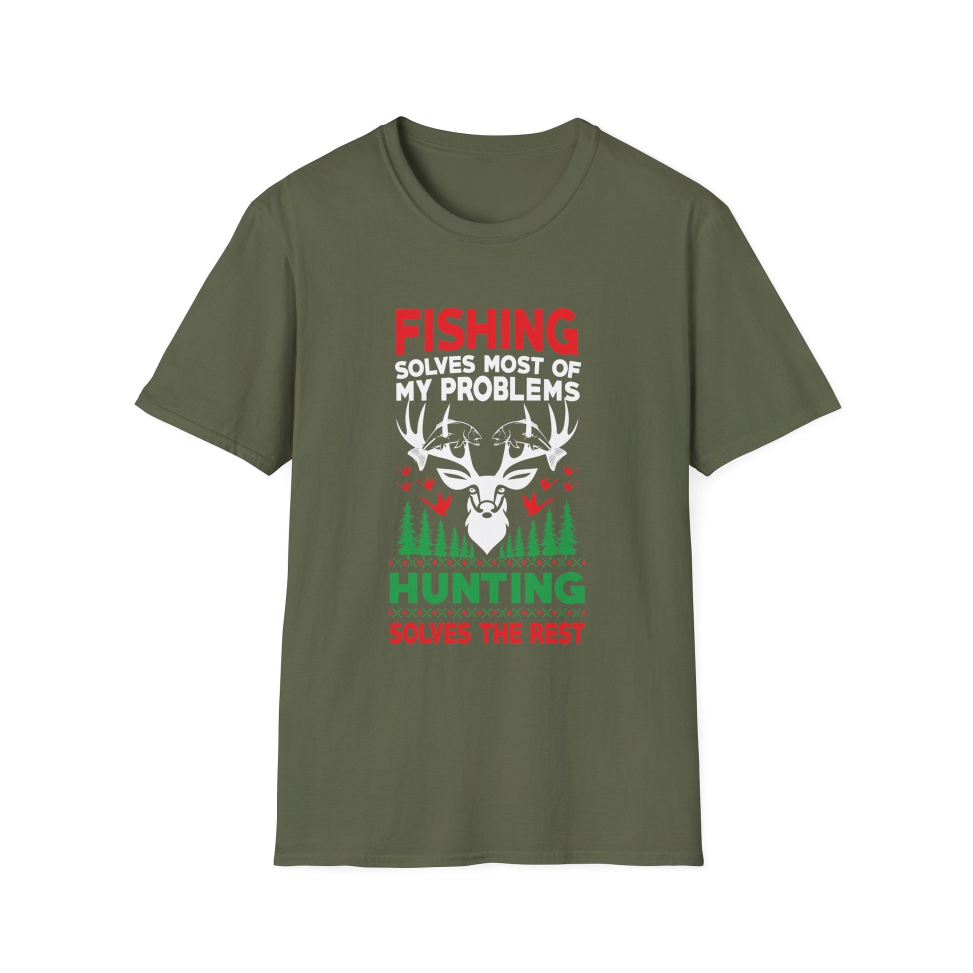 Funny Fishing And Hunting Gift Christmas Humor Hunter Cool Unisex T-Shirt