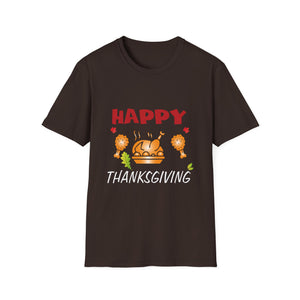 Thanksgiving T-Shirt — Happy Thanksgiving Turkey Dinner Graphic Tee  Unisex T-Shirt