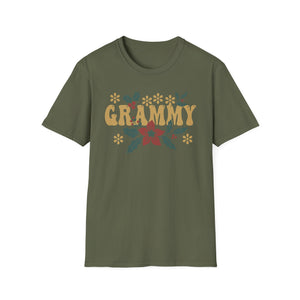 Grammy Floral T-Shirt — Vintage Poinsettia Gift for Grandmother (Christmas & Mother's Day)