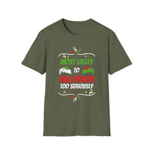 Most Likely To Take Cornhole Too Seriously Family Christmas T-Shirt