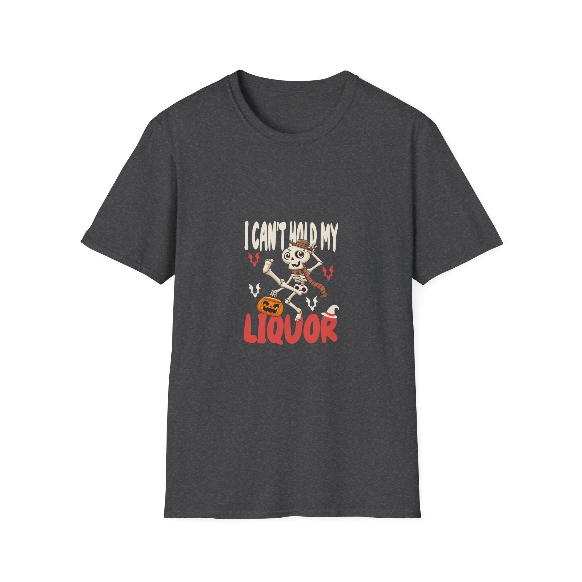 I Can't Hold My Liquor Halloween T-Shirt — Dancing Skeleton Pumpkin Party Tee