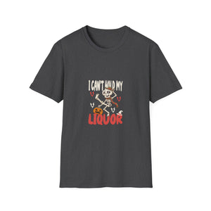 I Can't Hold My Liquor Halloween T-Shirt — Dancing Skeleton Pumpkin Party Tee