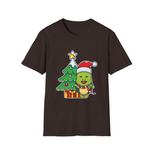 Christmas Avocado T-Shirt — Cute Santa Avocado with Tree & Gifts