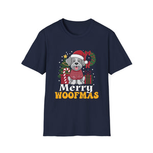 Miniature Schnauzer Merry Woofmas Christmas Dog Unisex Softstyle T-Shirt