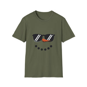 Snowman Shirt Glasses Boys Kids Toddlers Christmas Winter Unisex Softstyle T-Shirt