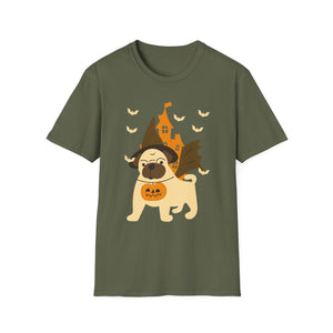 Happy Halloween - Flamingo Lover Witch Hat Pumpkin Halloween Tee Unisex Softstyle T-Shirt
