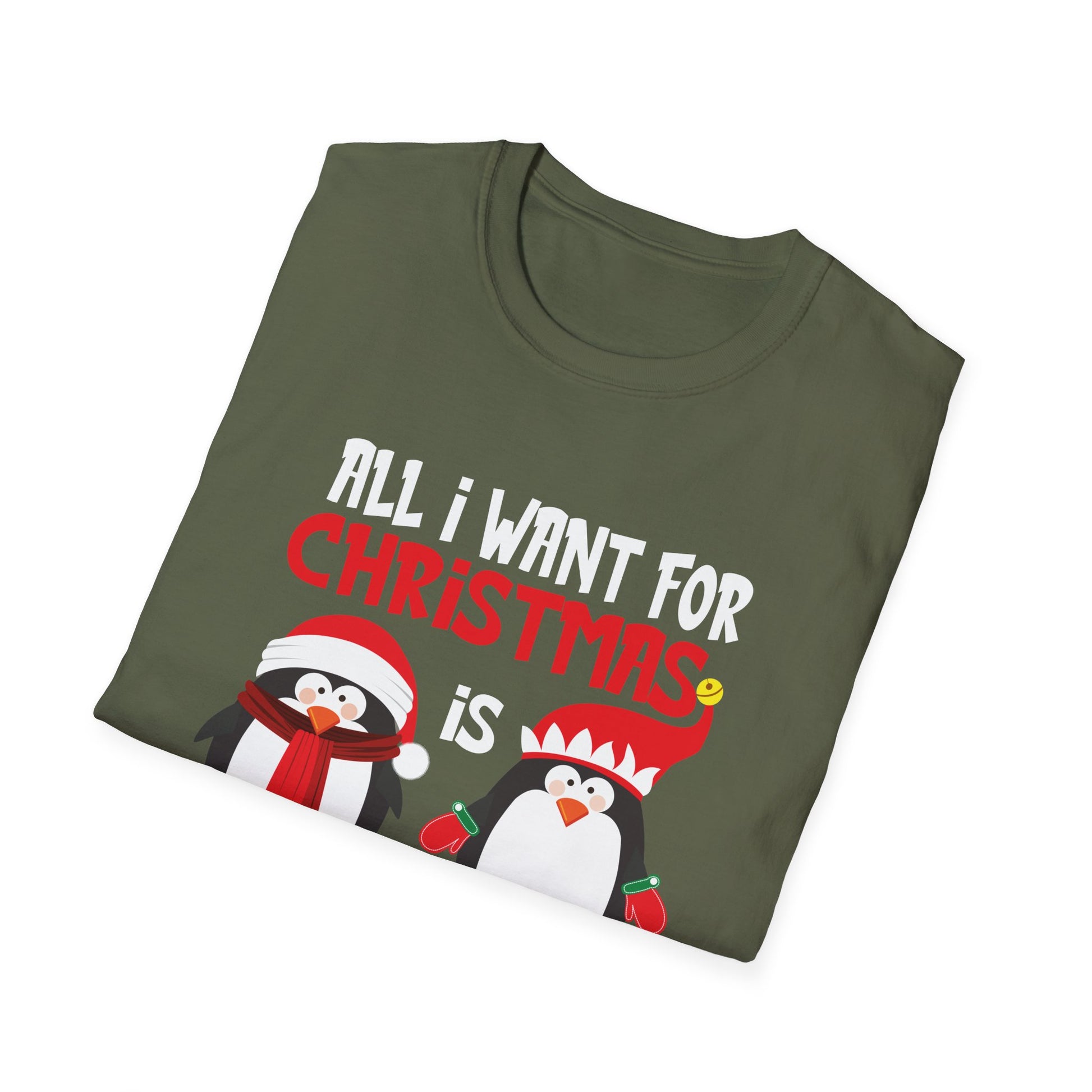 Christmas Penguin T-Shirt — "All I Want for Christmas is a Penguin" Holiday Tee