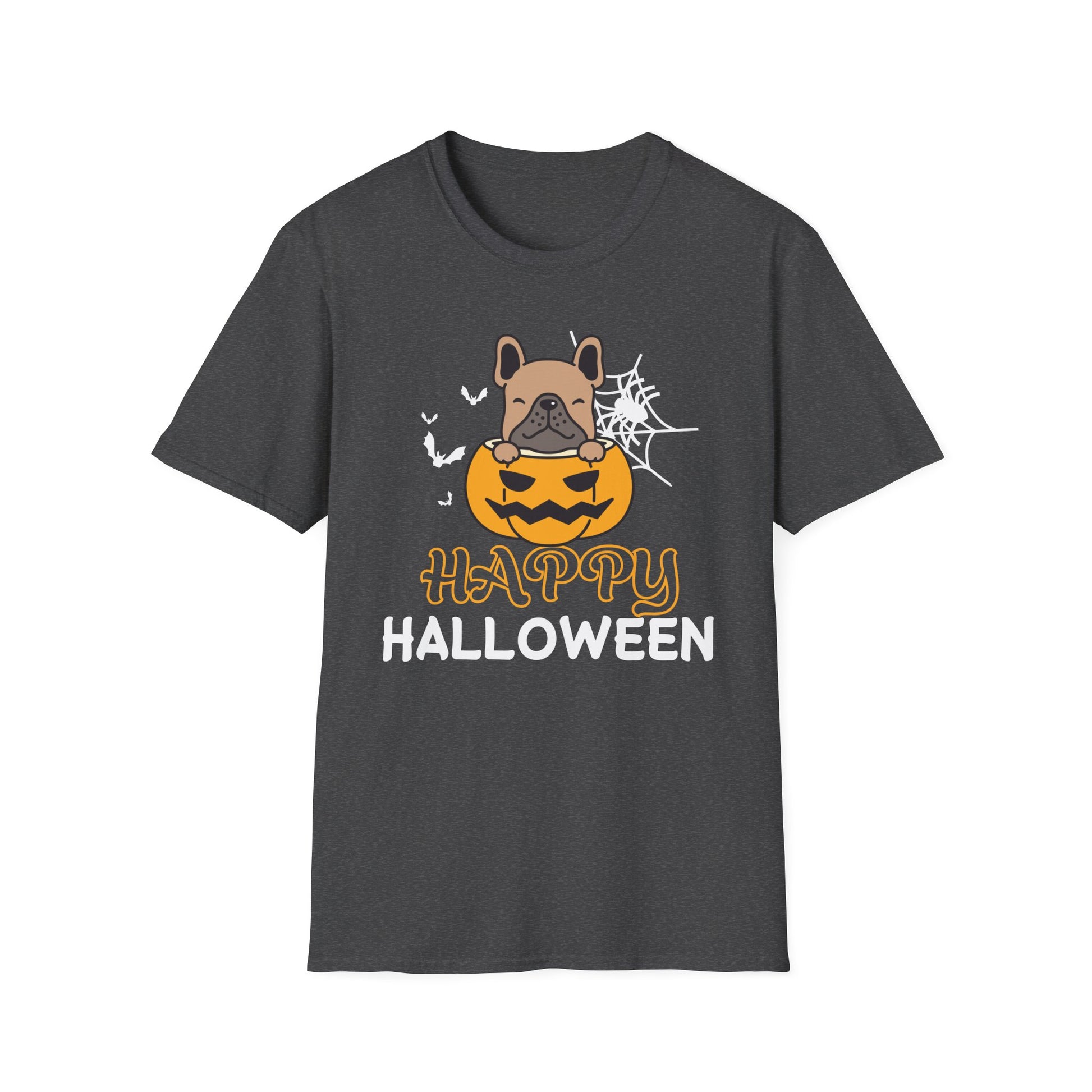 Halloween French Bulldog T-Shirt - "Happy Halloween" Pumpkin Pup Tee