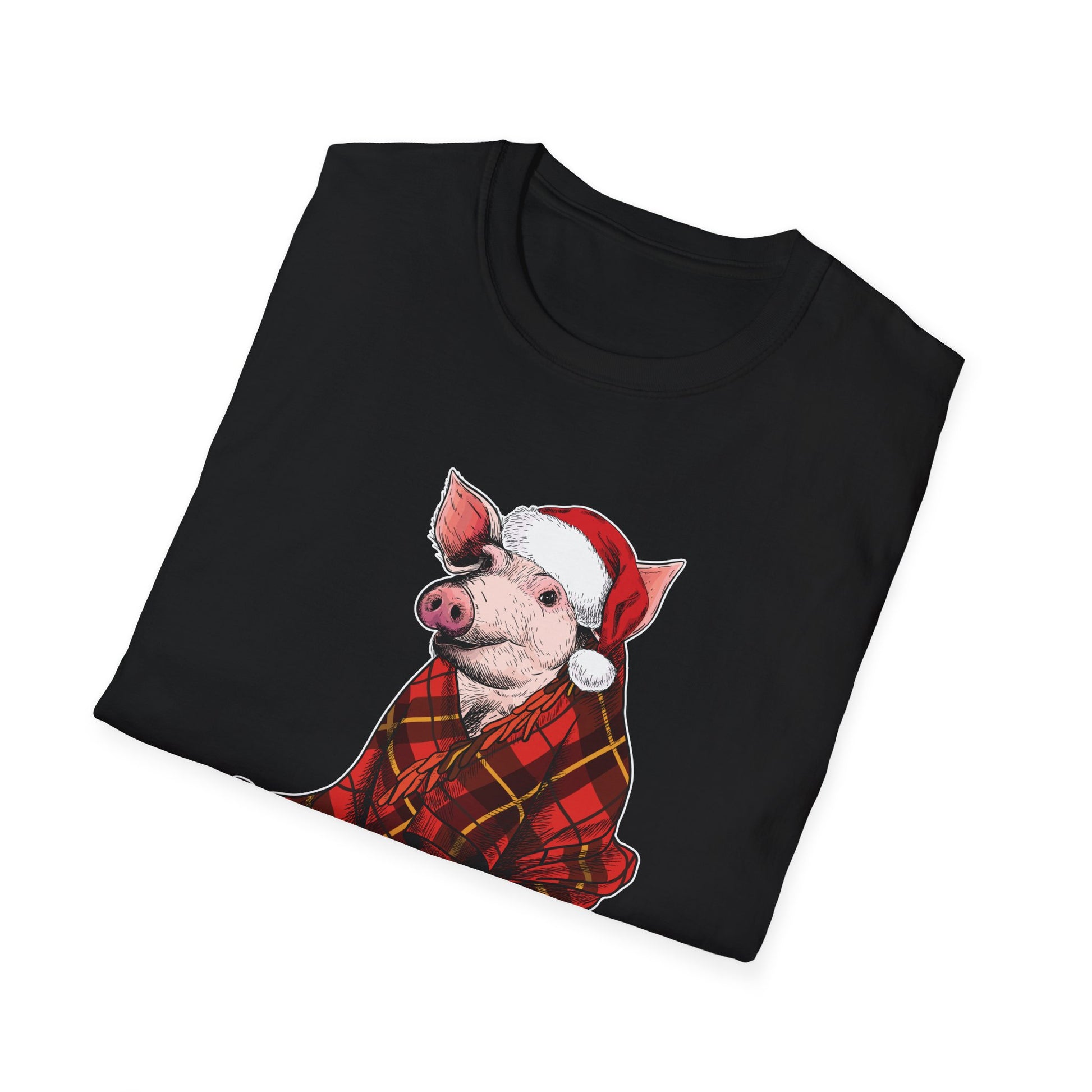 Christmas Pig T-Shirt – Plaid Santa Pig with “Ho Ho Ho Let Me Suck Them Toes” Holiday Tee