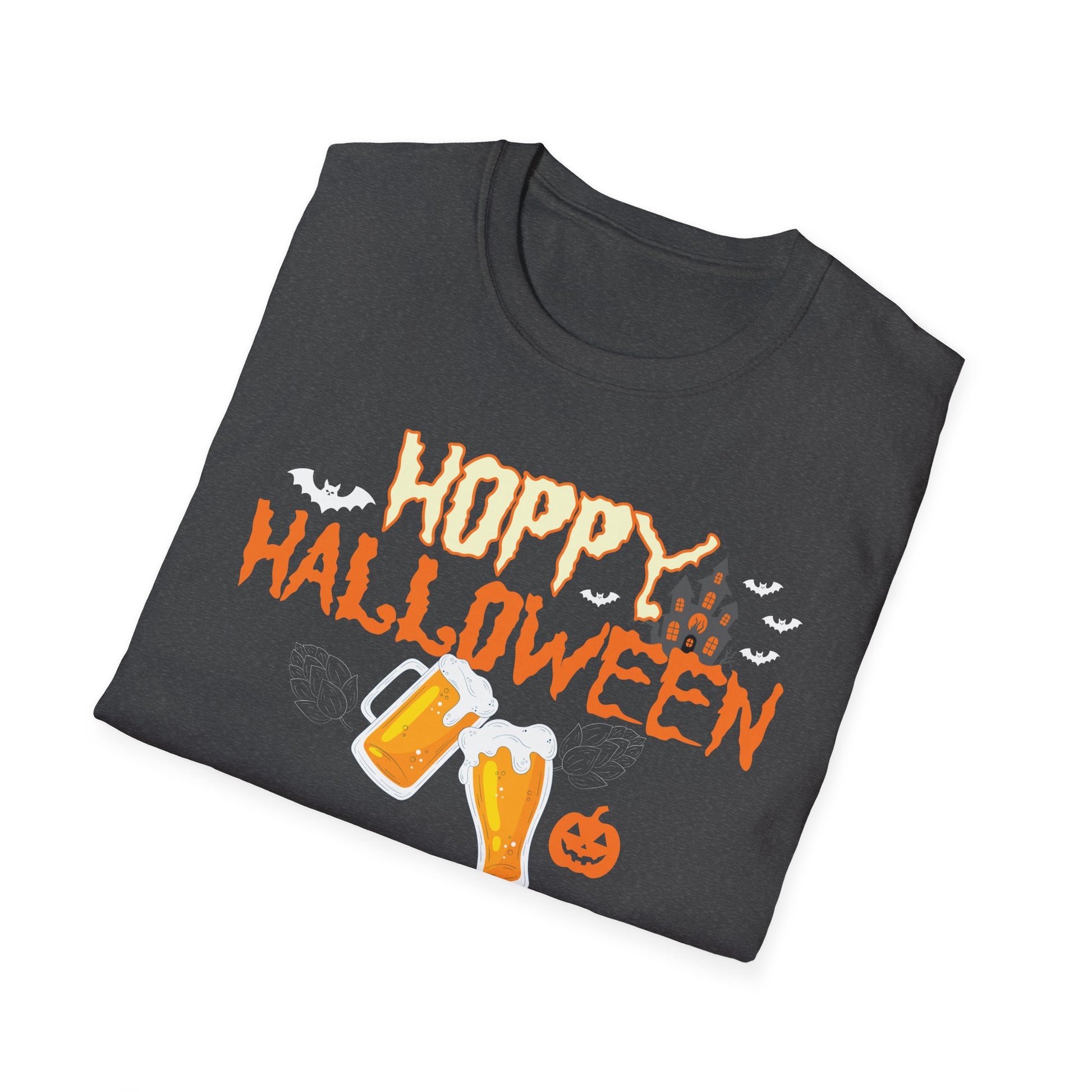 Hoppy Halloween T-Shirt — Beer Cheers Pumpkin Graphic Tee for Halloween Party
