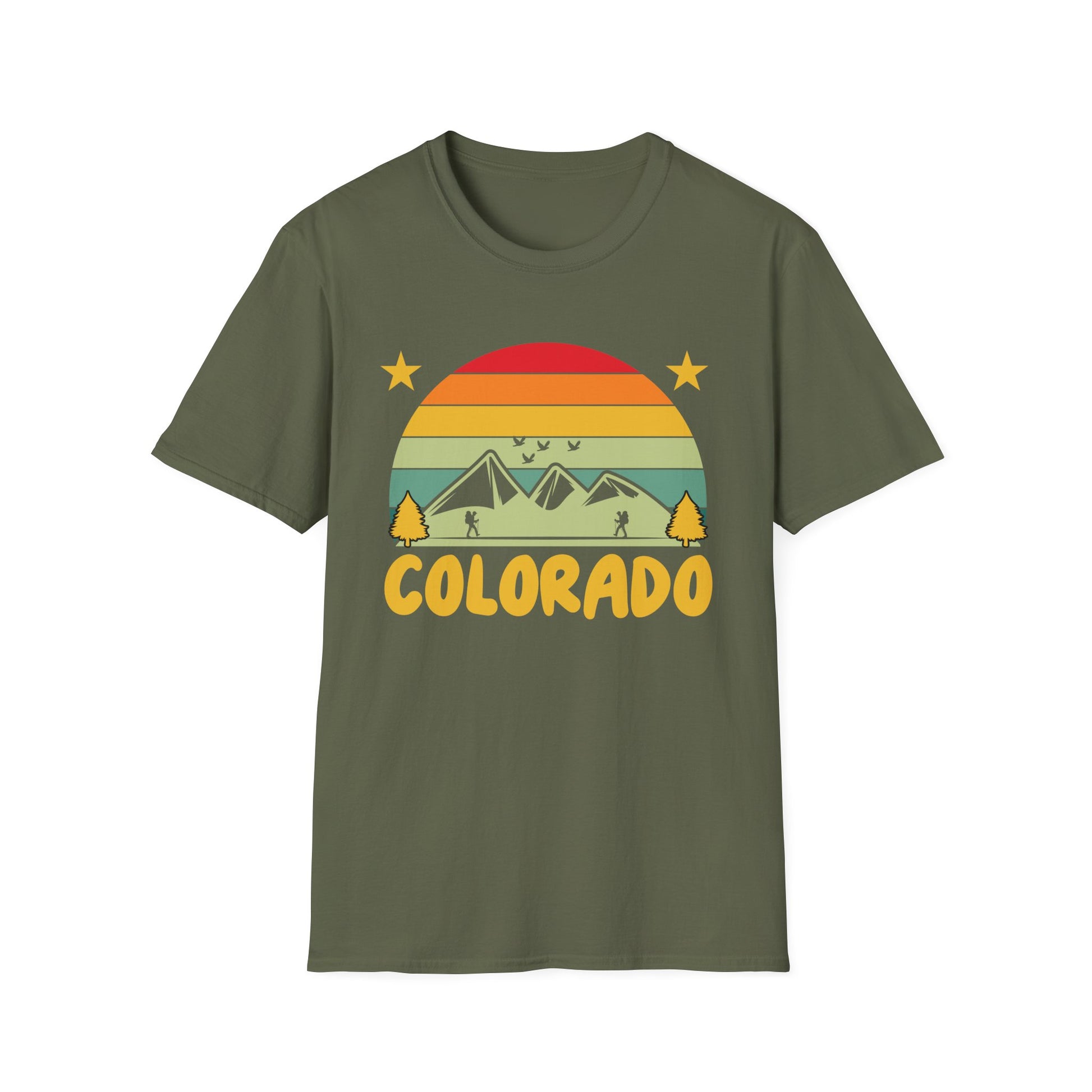 Colorado Retro Mountain T-Shirt — Vintage Sunset State Pride Tee