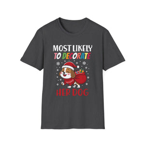 Most Likely To Decorate Her Dog Family Christmas Pajamas T-Shirt