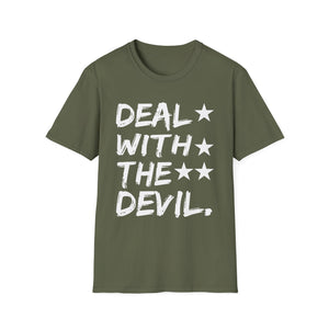 Halloween Devil tee _ Halloween Deal with the Devil Tee   Unisex Softstyle T-Shirt