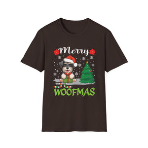 Miniature Schnauzer Merry Woofmas Christmas Dog Gift Unisex Softstyle T-Shirt