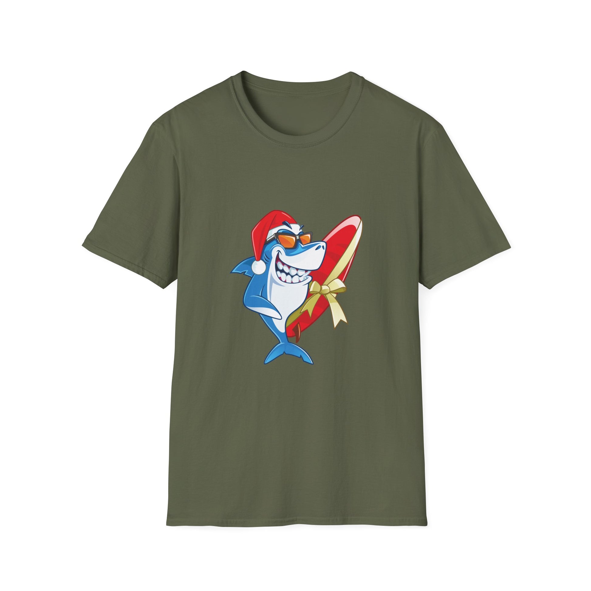 Christmas Surfing Shark T-Shirt