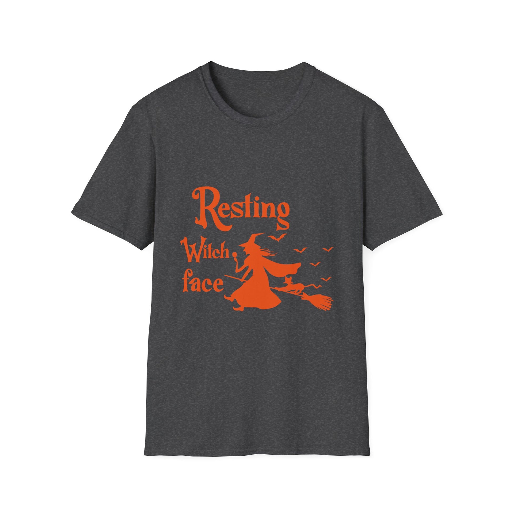 Witch Face Halloween T-Shirt — "Resting Witch Face" Orange Graphic