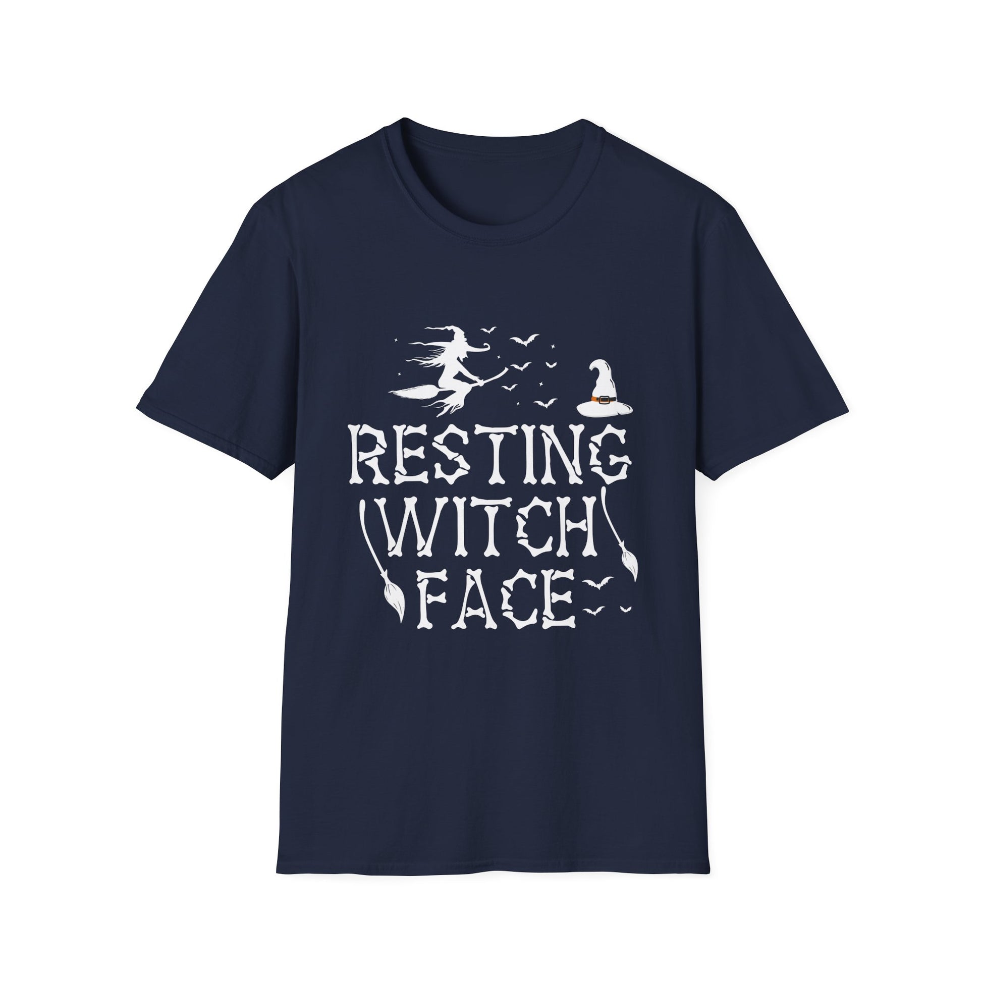 Women Girls Funny Halloween Resting Witch Face T-Shirt