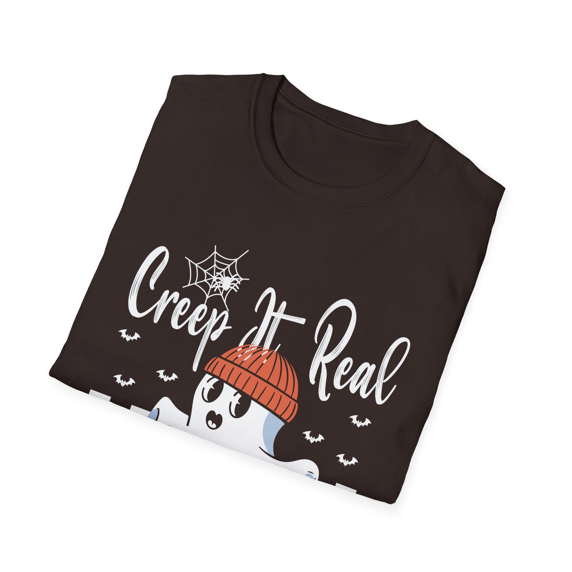 Creep It Real Skateboarding Ghost Halloween T-Shirt