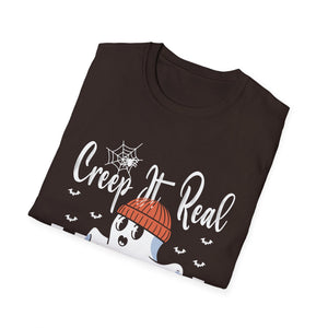 Creep It Real Skateboarding Ghost Halloween T-Shirt