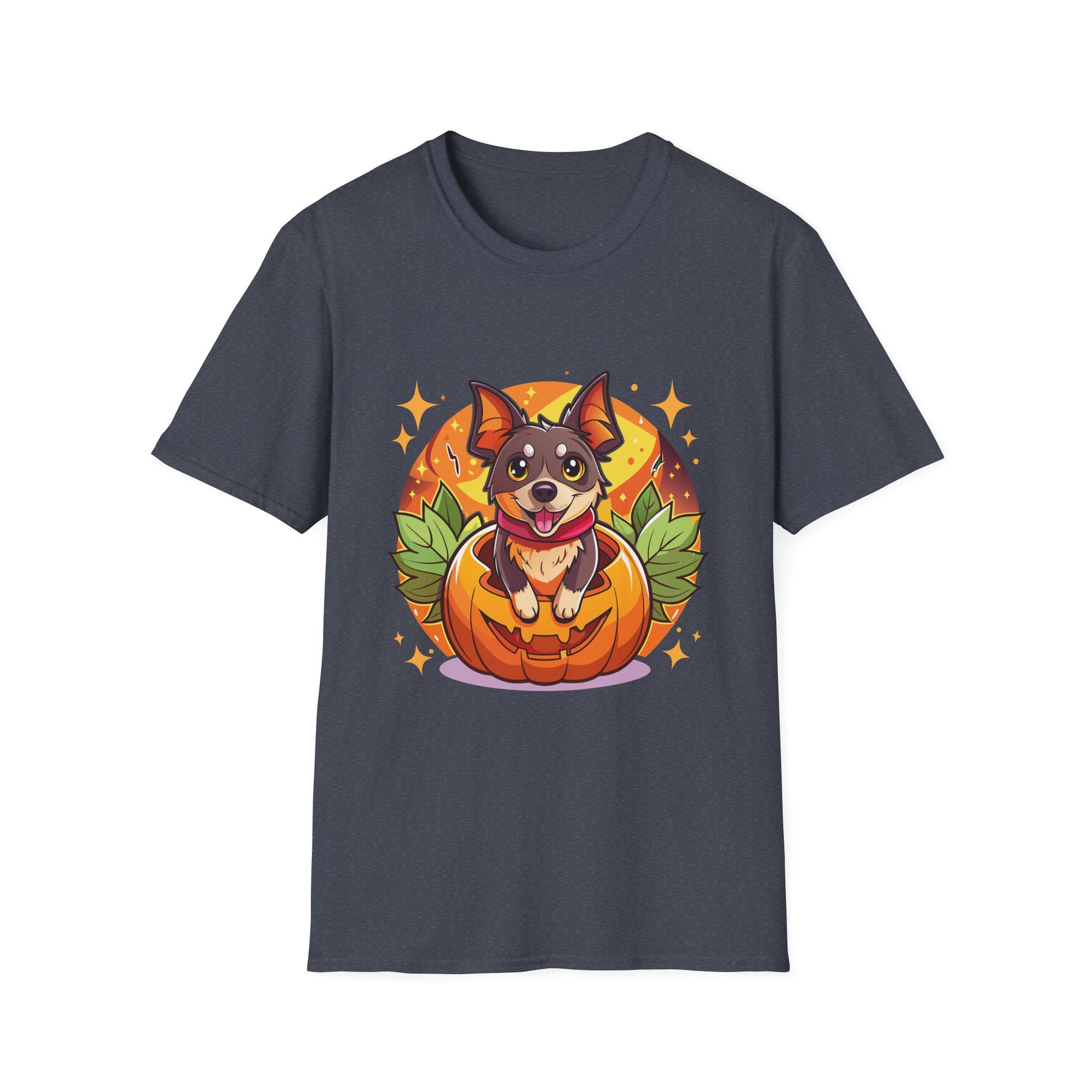 Cute Dog in Pumpkin T-Shirt - Unisex Halloween Tee  Unisex T-Shirt