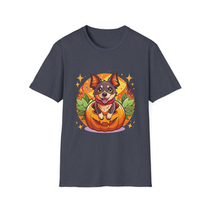 Cute Dog in Pumpkin T-Shirt - Unisex Halloween Tee  Unisex T-Shirt