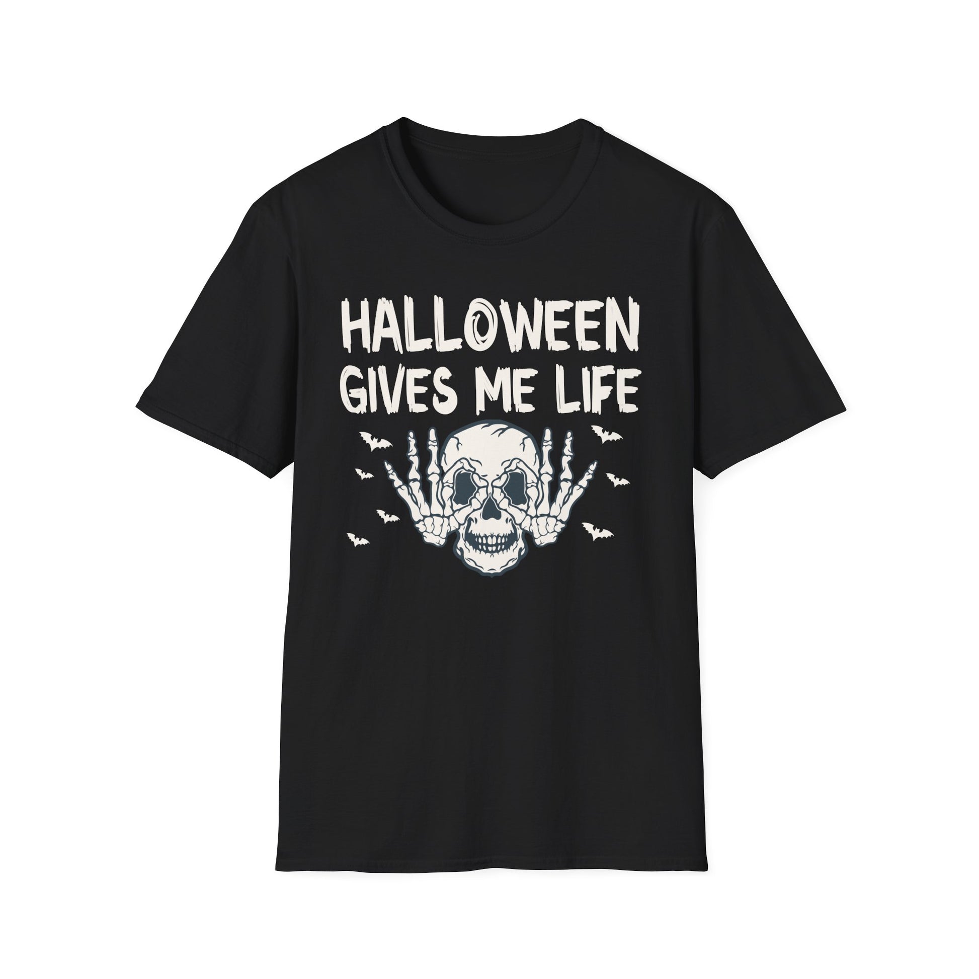 Halloween Gives Me Life T-Shirt — Skull & Bats Halloween Tee