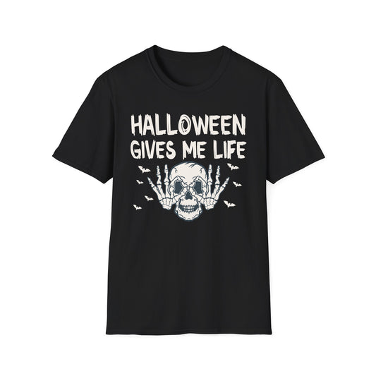 Halloween Gives Me Life T-Shirt — Skull & Bats Halloween Tee