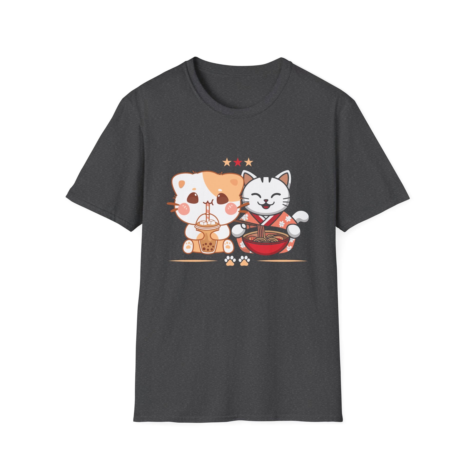 Funny Boba Ramen Cats Kawaii Anime Japan Cute Neko Cat Unisex T-Shirt