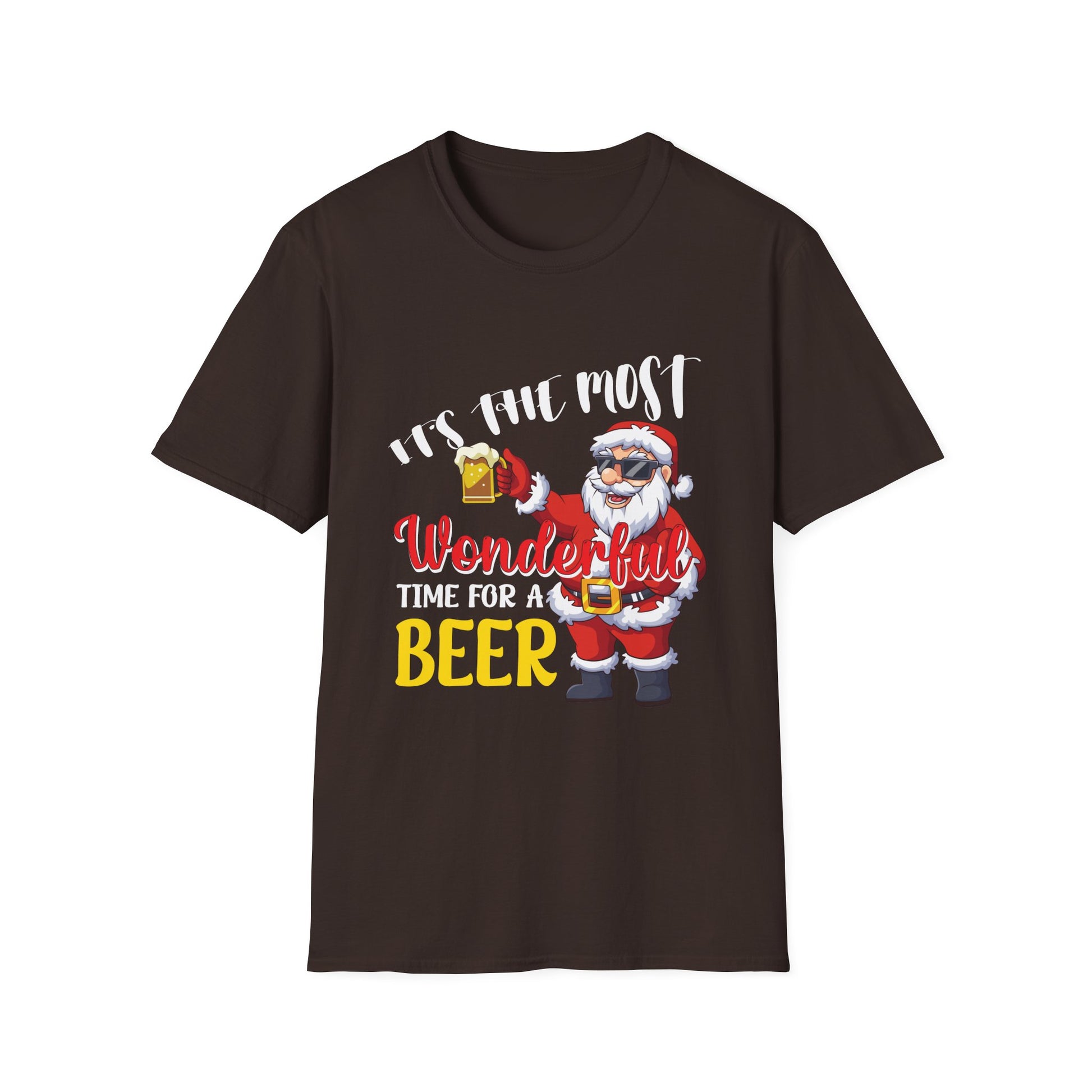 Christmas Beer T-Shirt – "It's the Most Wonderful Time for a Beer" Santa Tee