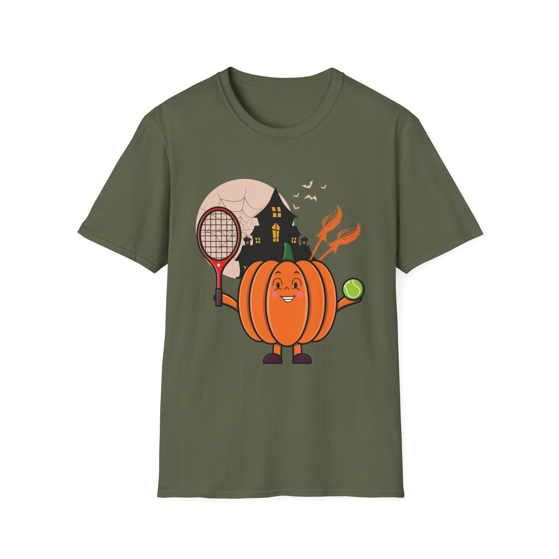 Pumpkin Tennis Costume T-Shirt – Halloween Tennis Player Graphic Tee