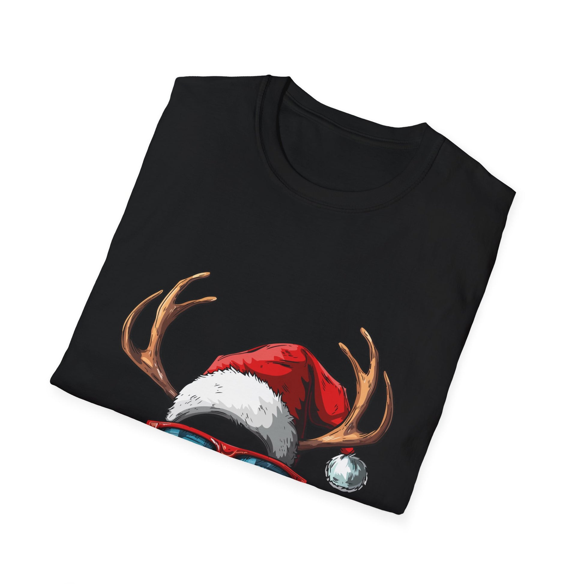 Christmas Reindeer Face Glasses Matching Family Christmas Unisex T-Shirt