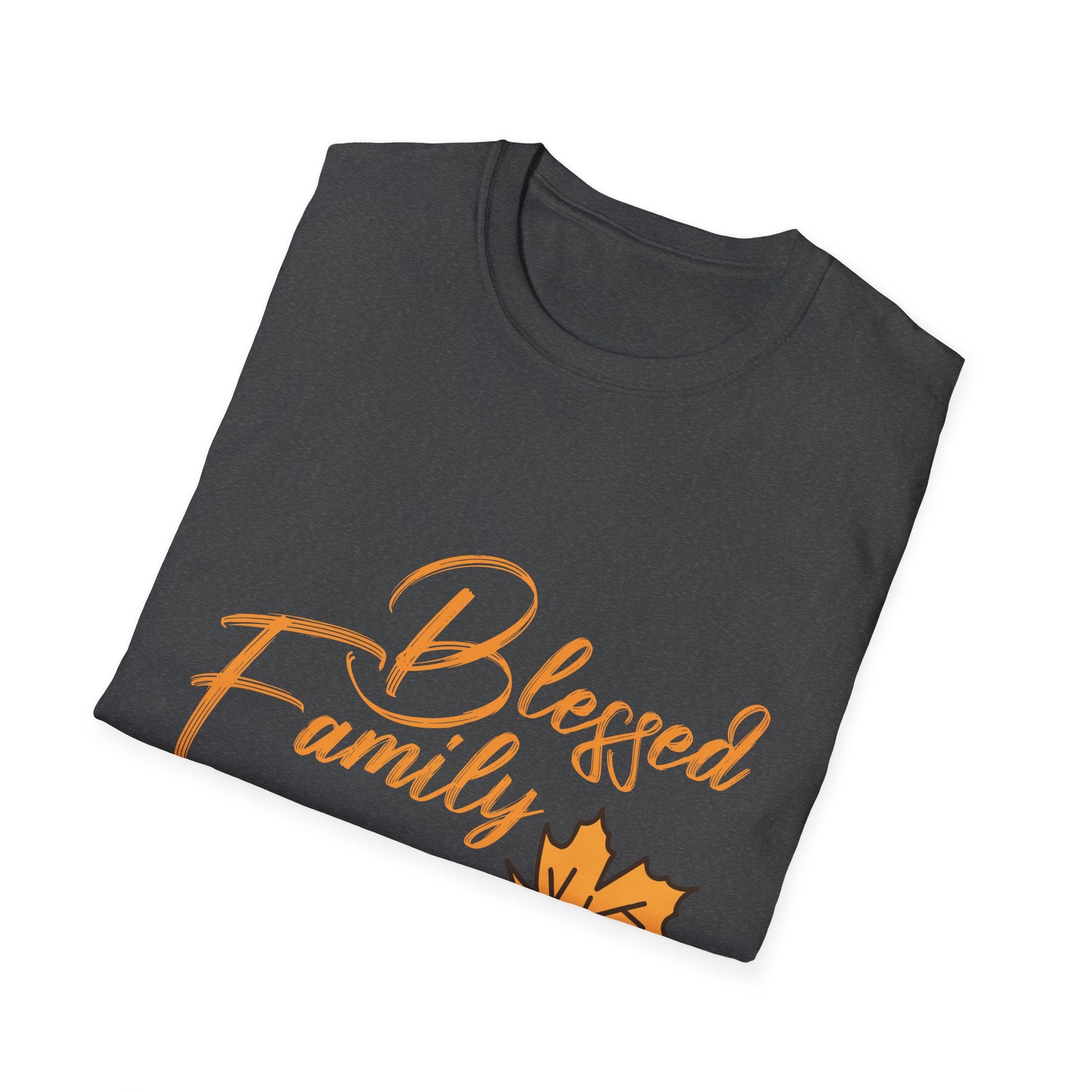 Blessed Family T-Shirt — Fall Leaf Design, Thanksgiving Family Tee  Unisex T-Shirt