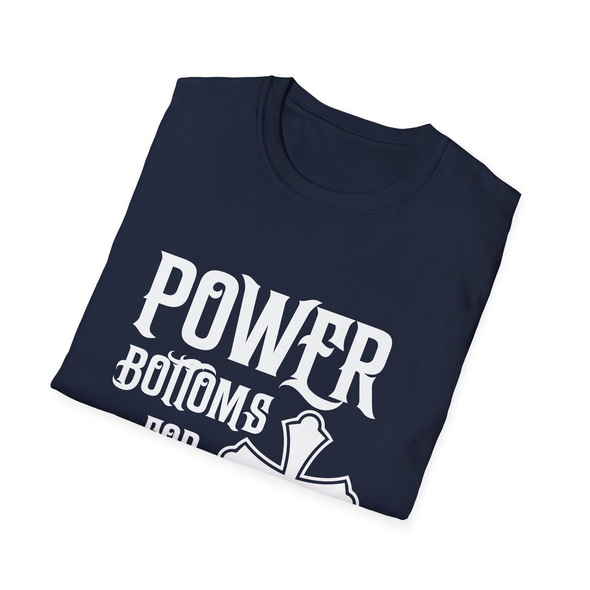 T-Shirt — "Power Bottoms for Jesus" Cross Graphic Religious Tee