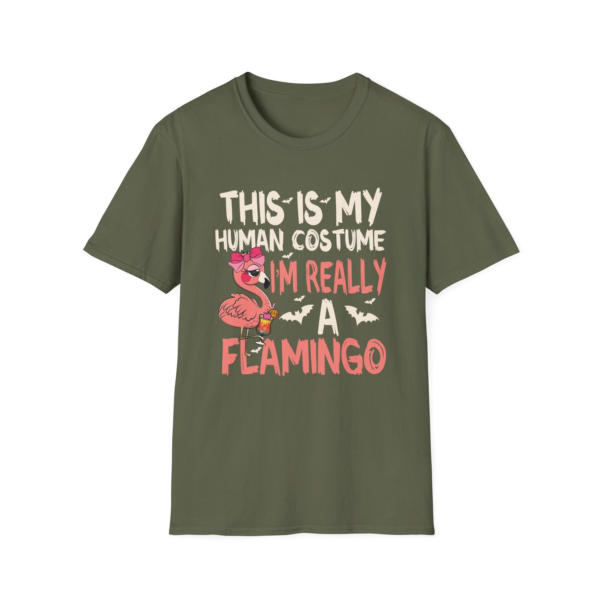 Flamingo Costume T-Shirt — "This Is My Human Costume, I’m Really A Flamingo"